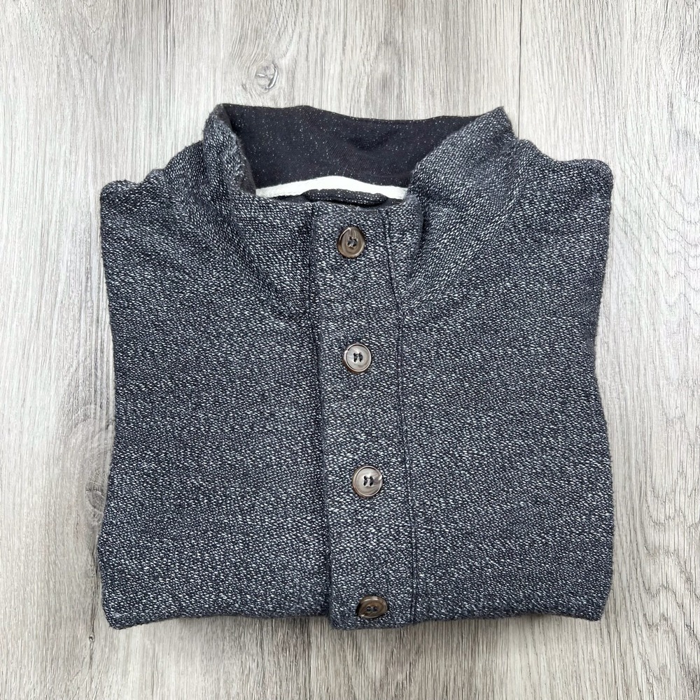 Marine Layer Clayton Textured Henley Sweater Mens Size Xtra Large Charcoal Gray